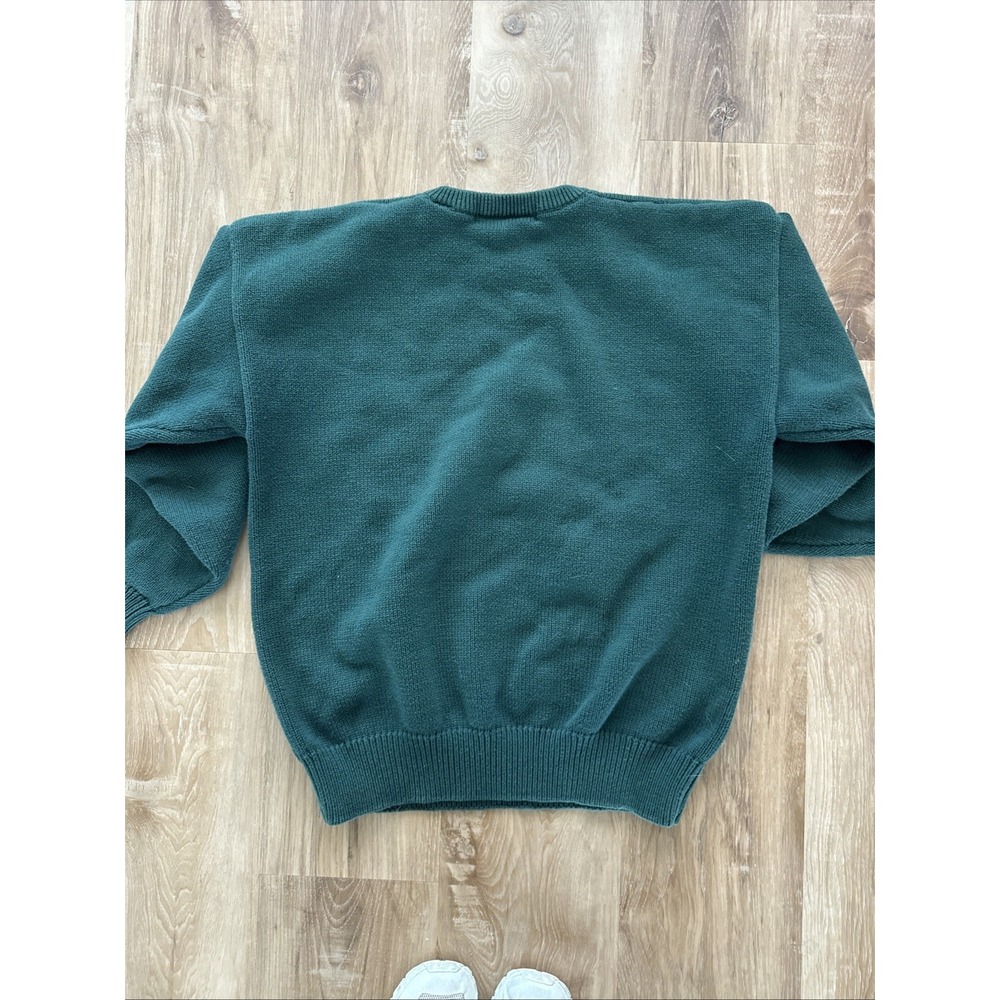 John Ashford Golf Men's VTG 90's Pull Over 100%cotton Sweater Green Sz L Argyle - Picture 5 of 5